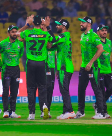 Team Qalandars celebrates a wicket